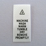 Machine Wash Warm Care Tags