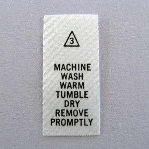 Machine Wash Warm Care Tags