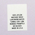 100% Nylon Care Tags