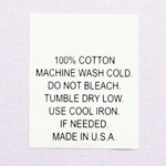 100% Cotton Care Tags