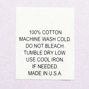 100% Cotton Care Tags