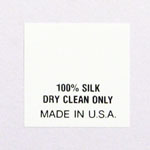 100% Silk Care Tags