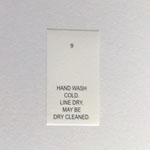Hand Wash Cold Dry Clean Printed Care Tags 