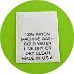 100% Rayon Care Tags