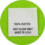 100% Rayon Care Tags
