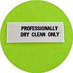 Professionally Dry Clean Only Care Tags