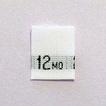 12 Months Size Tags