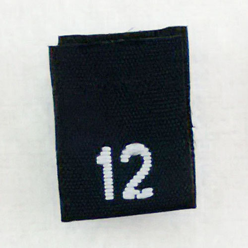 Size 12 Size Tags- Black