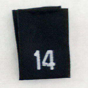 Size 14 Size Tags- Black