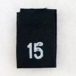 Size 15 Size Tags- Black