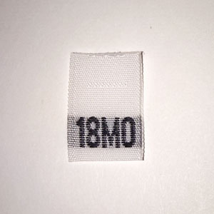 18 Months Size Tags