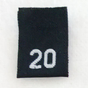 Size 20 Size Tags- Black