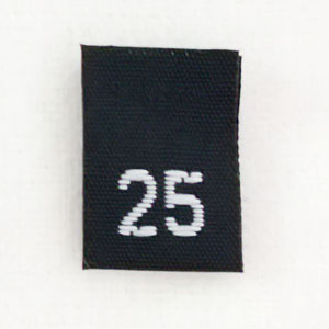 Size 25 Size Tags- Black