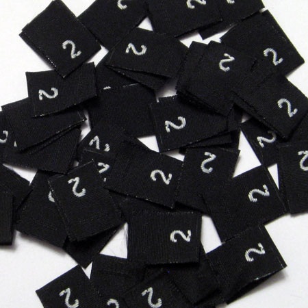 Size 2 Size Tags- Black