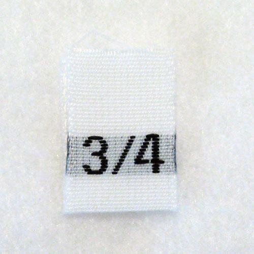 Size 3 / 4 Size Tags