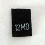 12 Months Size Tags-Black