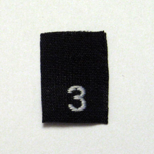 Size 3 Size Tags- Black 