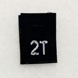 Size 2T Size Tag - Black