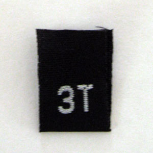 Size 3T Size Tag - Black