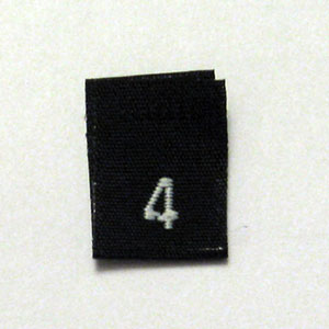 Size 4 Size Tags- Black 