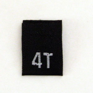 Size 4T Size Tag - Black