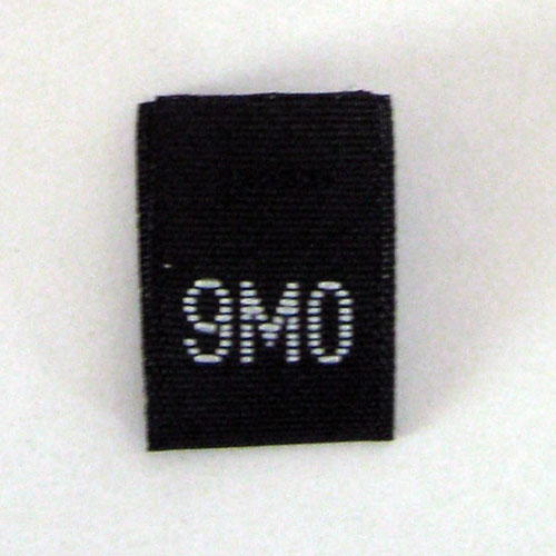 9 Months Size Tags - Black