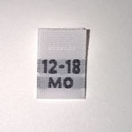 Woven 12-18 months Size Tags