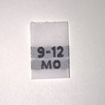 Woven 9-12 months Size Tags