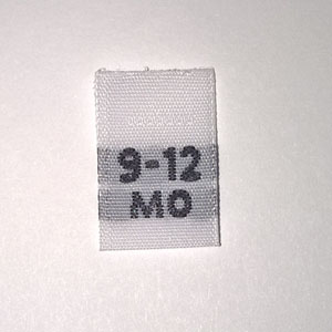 Woven 9-12 months Size Tags