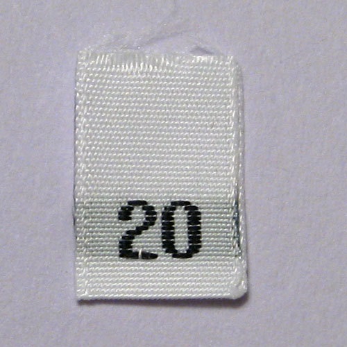 Size 20 Size Tags