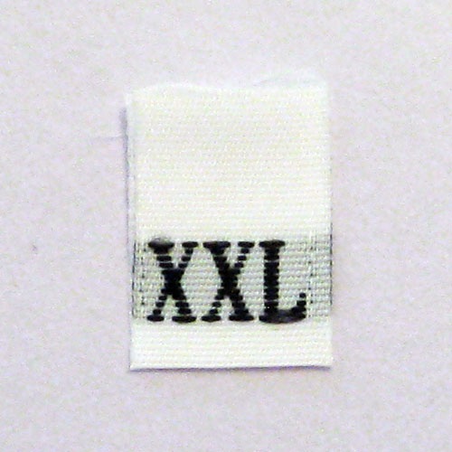 Extra Extra Large Size Tags